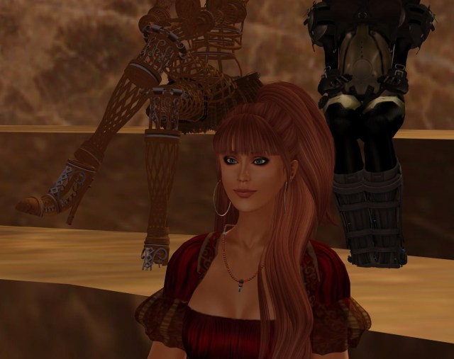 The beautiful poet Luna framed by Gamma & Shesa's legs