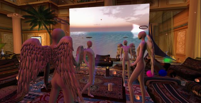 Just us angels milling around at home before we went to the theater