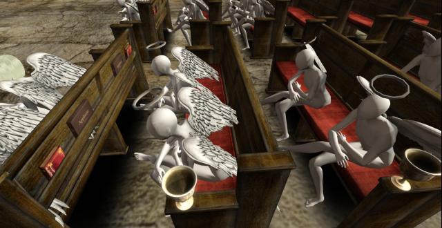 The audience assembles