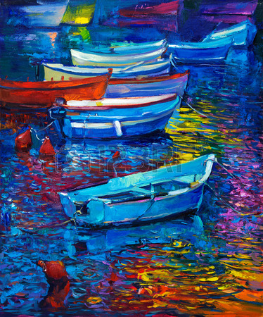 37926605-original-oil-painting-of-boats-and-sea-on-canvas-sunset-over-ocean-modern-impressionism