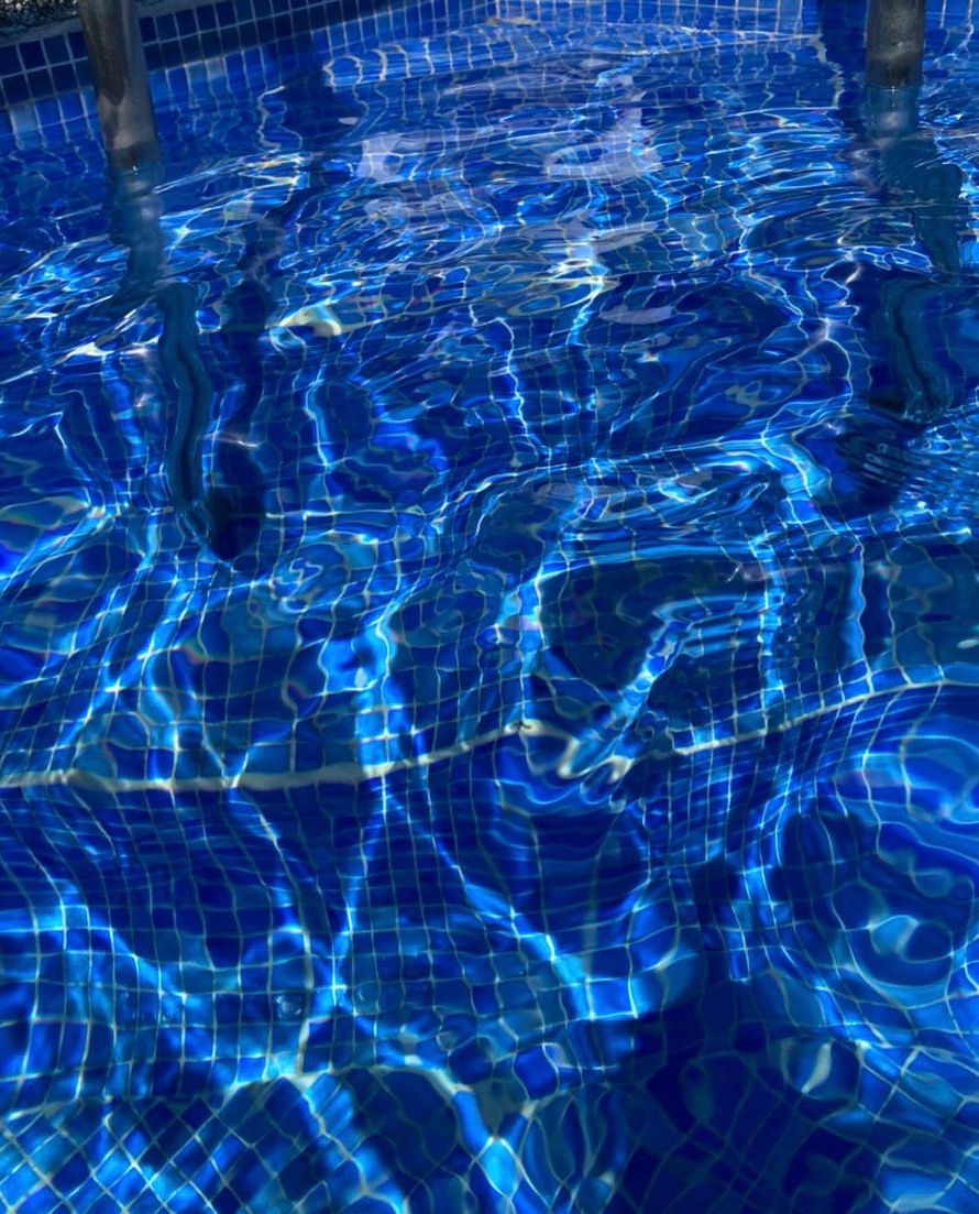 Pool blue tiles